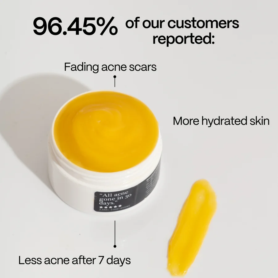 Square ad with a blunt headline, one-minute-routine promise and a 10,000+ review count