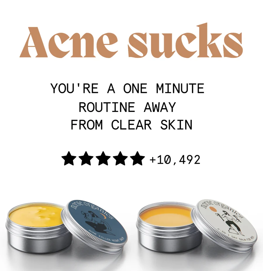 Near-square ad annotating product photography with reported customer outcomes