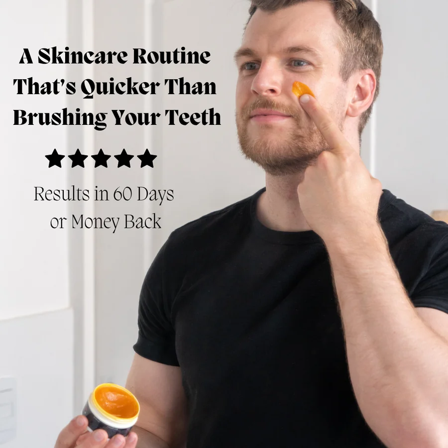 Square ad comparing the routine to brushing your teeth, with guarantee and star rating